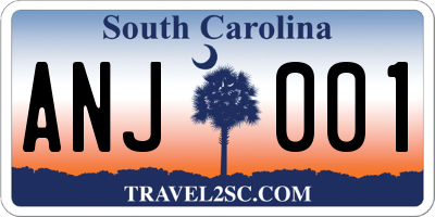 SC license plate ANJ001