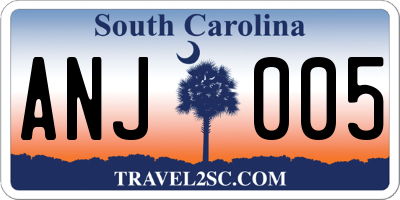 SC license plate ANJ005