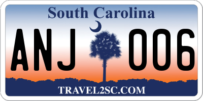 SC license plate ANJ006