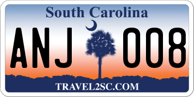 SC license plate ANJ008