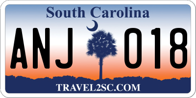 SC license plate ANJ018
