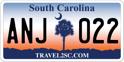 SC license plate ANJ022