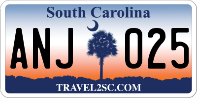 SC license plate ANJ025