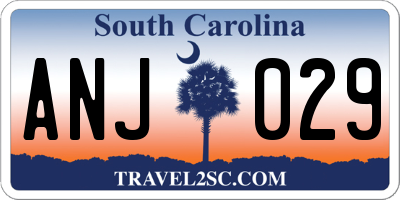 SC license plate ANJ029