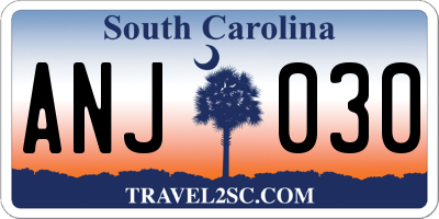 SC license plate ANJ030