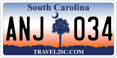 SC license plate ANJ034