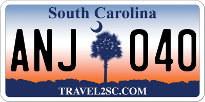 SC license plate ANJ040