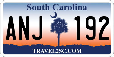 SC license plate ANJ192
