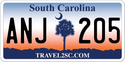 SC license plate ANJ205