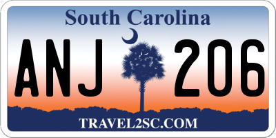 SC license plate ANJ206