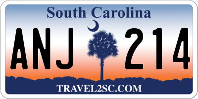SC license plate ANJ214