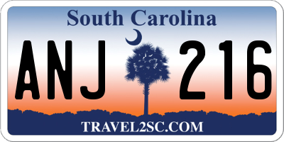 SC license plate ANJ216