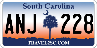 SC license plate ANJ228