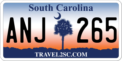 SC license plate ANJ265