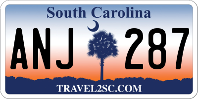 SC license plate ANJ287