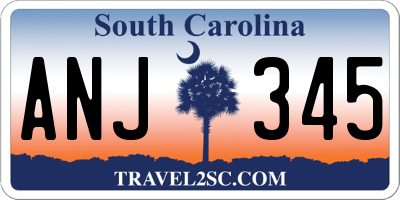 SC license plate ANJ345