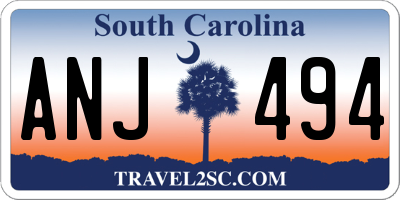 SC license plate ANJ494