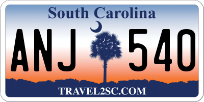 SC license plate ANJ540