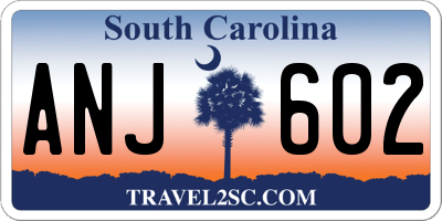 SC license plate ANJ602