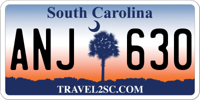 SC license plate ANJ630