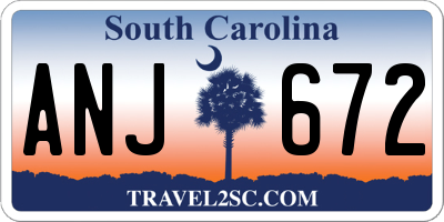 SC license plate ANJ672