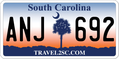 SC license plate ANJ692