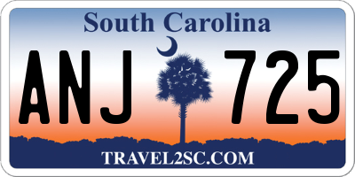 SC license plate ANJ725