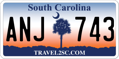 SC license plate ANJ743