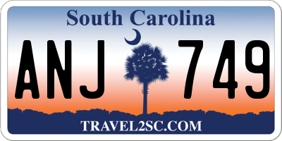 SC license plate ANJ749