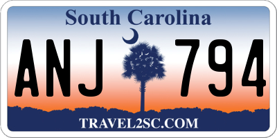 SC license plate ANJ794