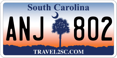 SC license plate ANJ802