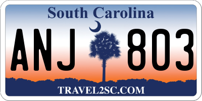 SC license plate ANJ803