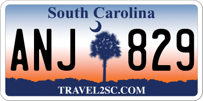 SC license plate ANJ829