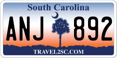 SC license plate ANJ892