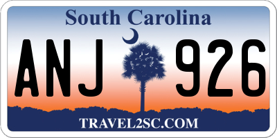 SC license plate ANJ926