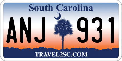 SC license plate ANJ931