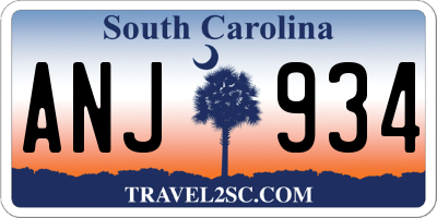SC license plate ANJ934