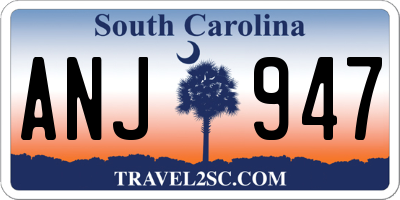 SC license plate ANJ947