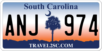 SC license plate ANJ974