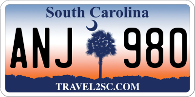 SC license plate ANJ980