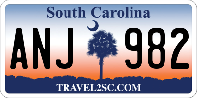 SC license plate ANJ982