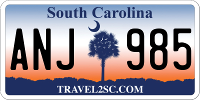 SC license plate ANJ985