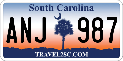 SC license plate ANJ987