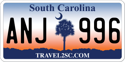 SC license plate ANJ996