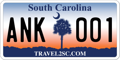 SC license plate ANK001