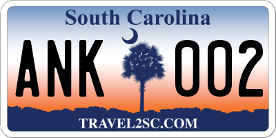 SC license plate ANK002