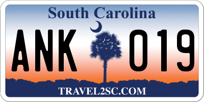 SC license plate ANK019