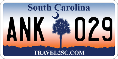 SC license plate ANK029