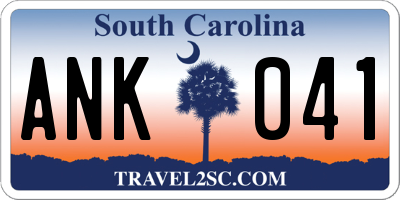 SC license plate ANK041