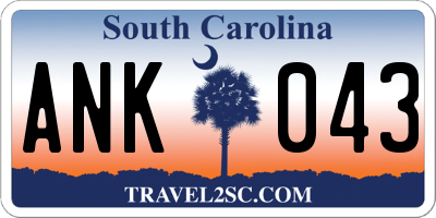 SC license plate ANK043